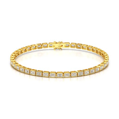4.50 CT Emerald Cut Diamond Bezel Tennis Bracelet Jama Jewels
