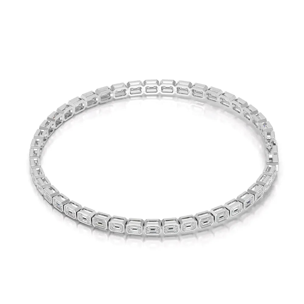 4.50 CT Emerald Cut Diamond Bezel Tennis Bracelet Jama Jewels