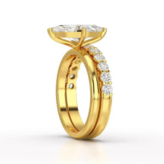 2.65 CT Marquise Cut Double Solitaire Ring with Side Diamonds Jama Jewels