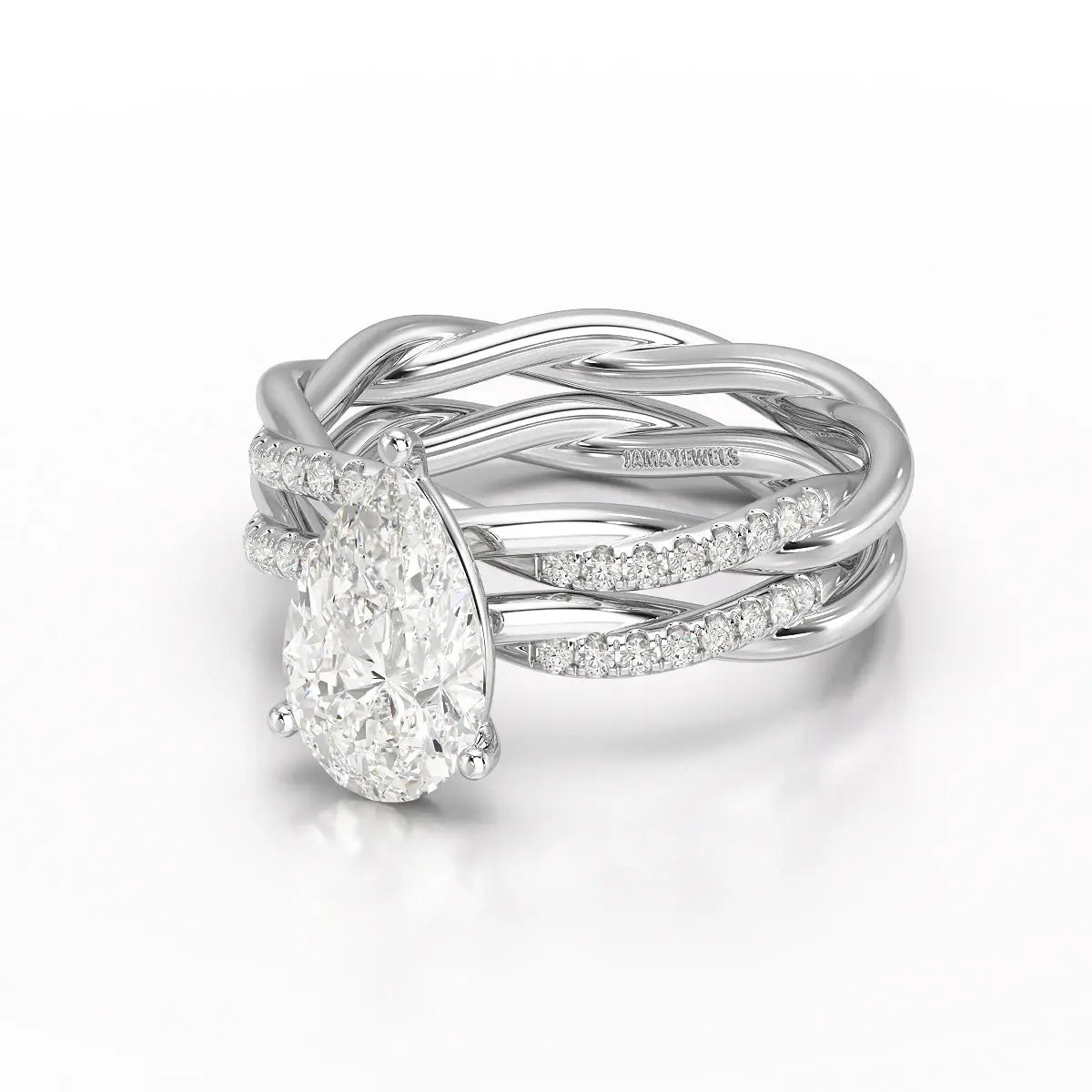 2.2 CT Pear Shape Lab Diamond Ring Jama Jewels