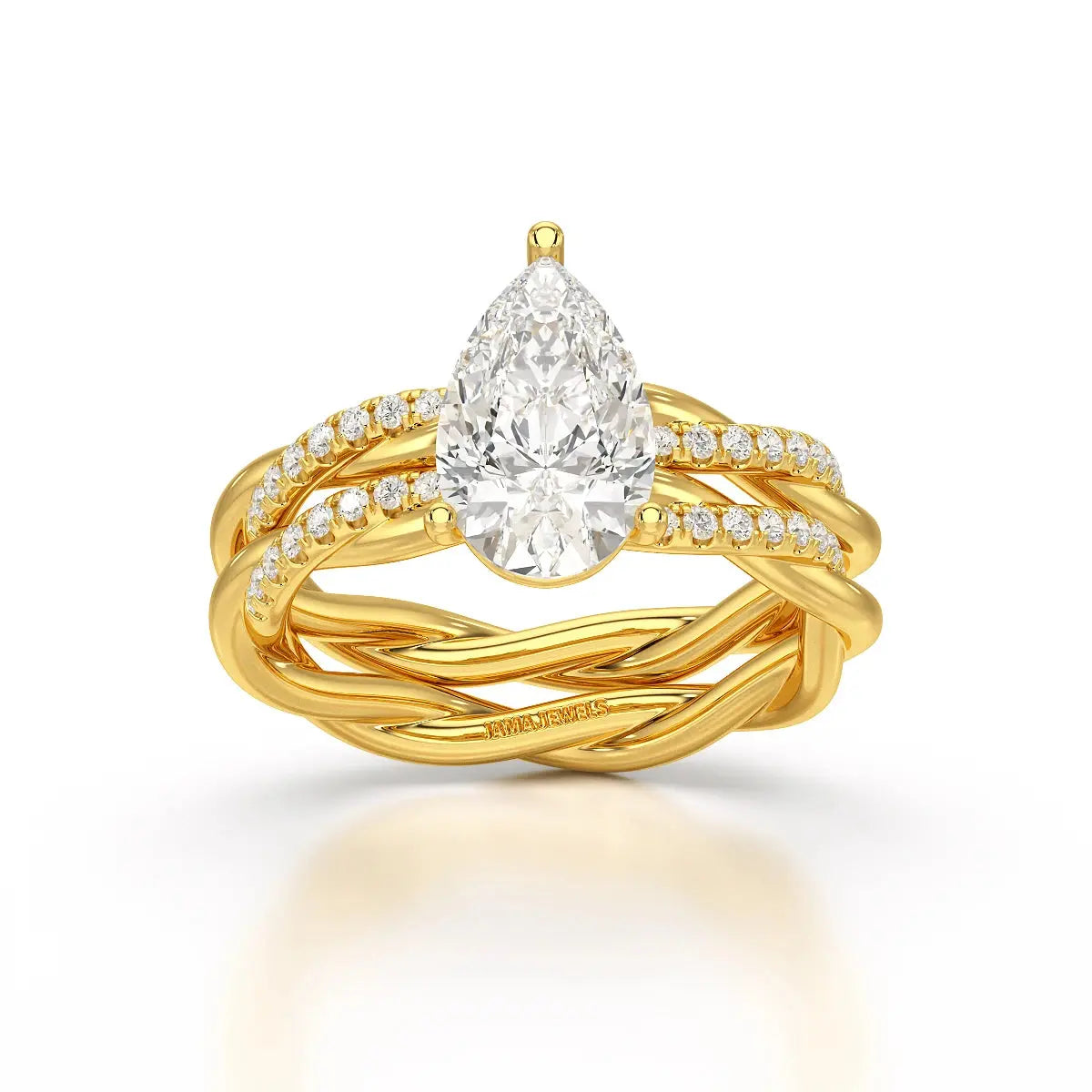2.2 CT Pear Shape Lab Diamond Ring Jama Jewels
