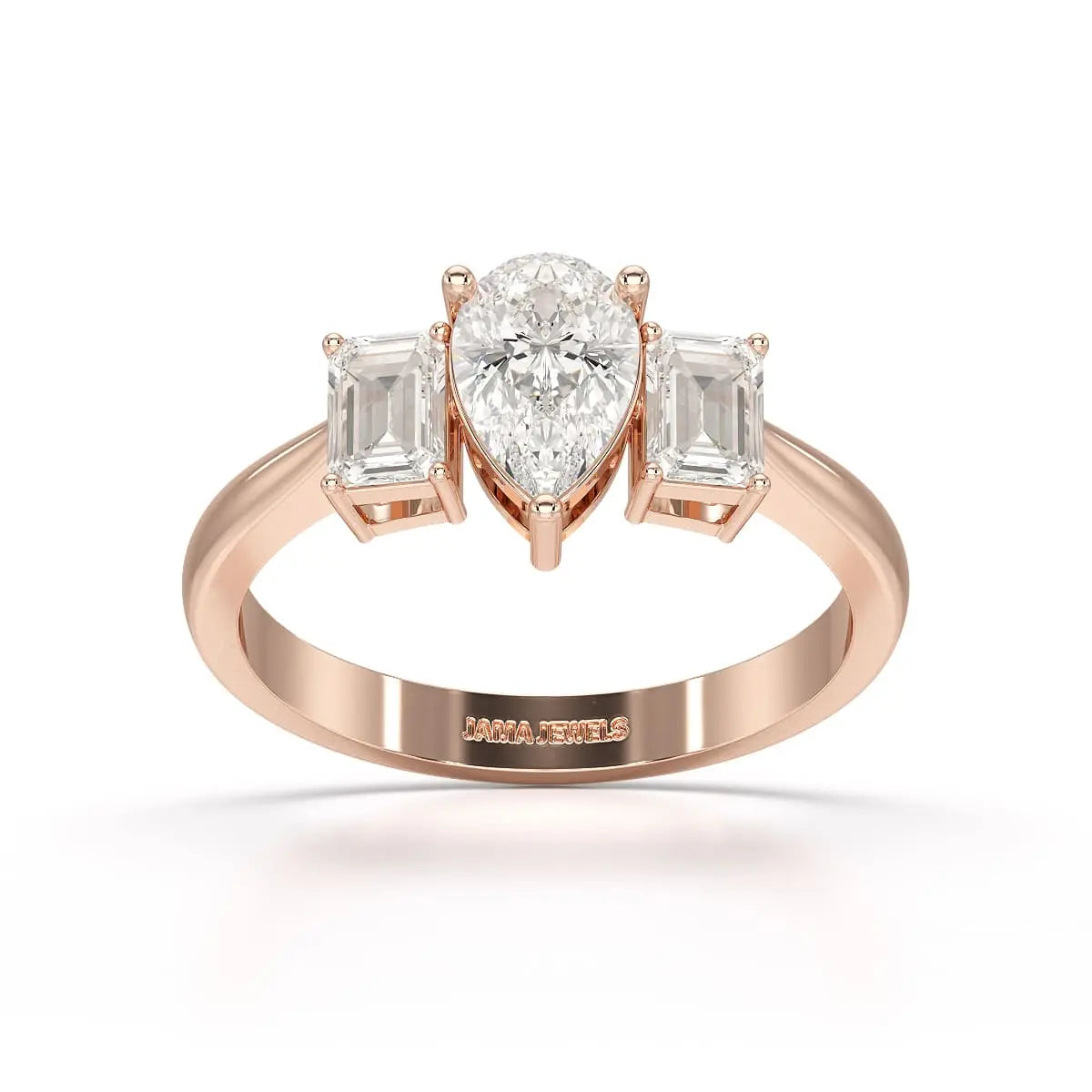 1.3 CT Three Stone Lab Diamond Engagement Ring