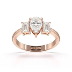 1.3 CT Three Stone Lab Diamond Engagement Ring