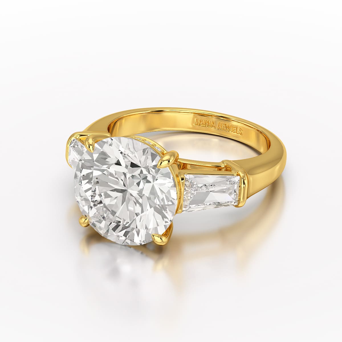 Three Stone Lab Diamond 2.74 CT Wedding Ring - Jama Jewels