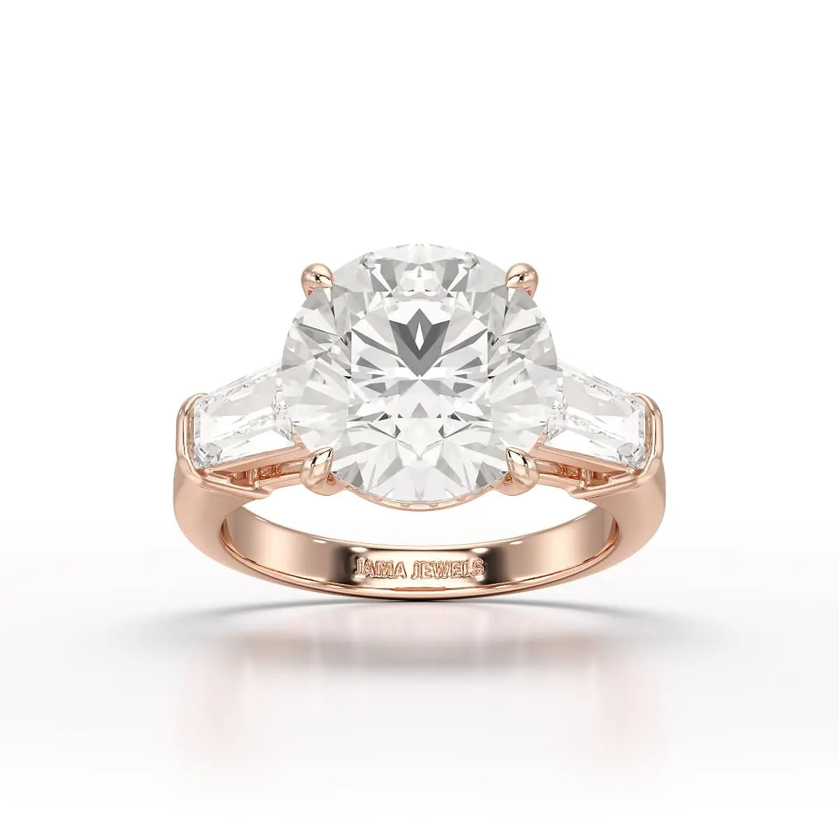 Three Stone Lab Diamond 2.74 CT Wedding Ring - Jama Jewels