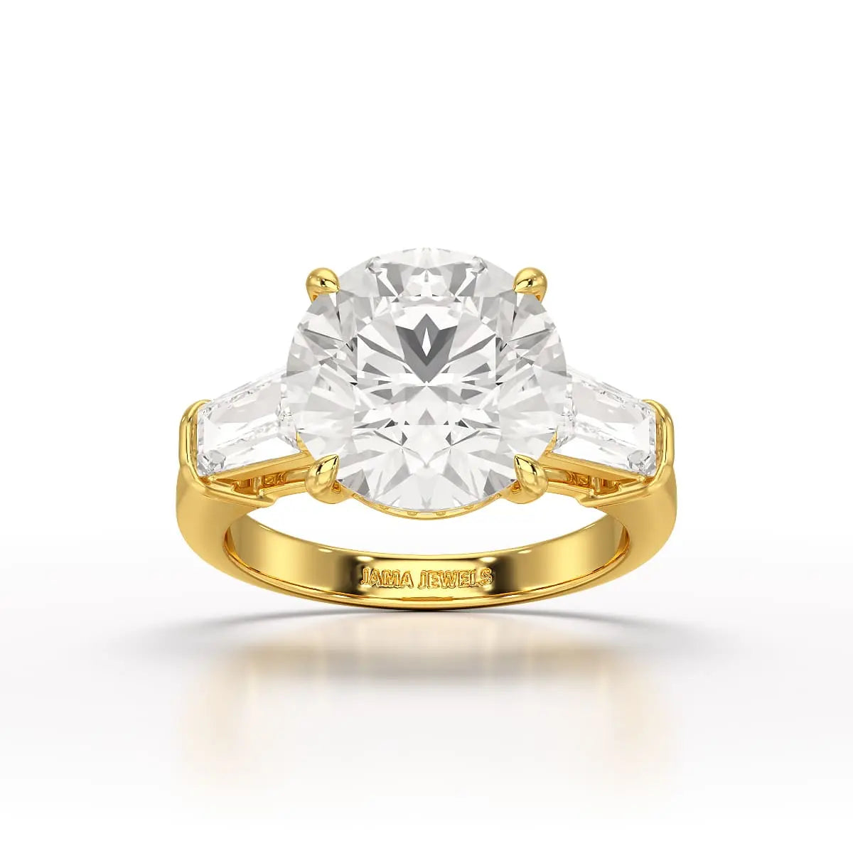 Three Stone Lab Diamond 2.74 CT Wedding Ring - Jama Jewels