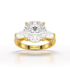 Three Stone Lab Diamond 2.74 CT Wedding Ring - Jama Jewels