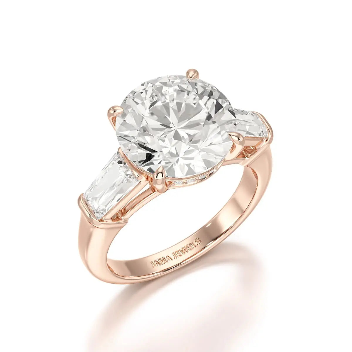 Three Stone Lab Diamond 2.74 CT Wedding Ring - Jama Jewels