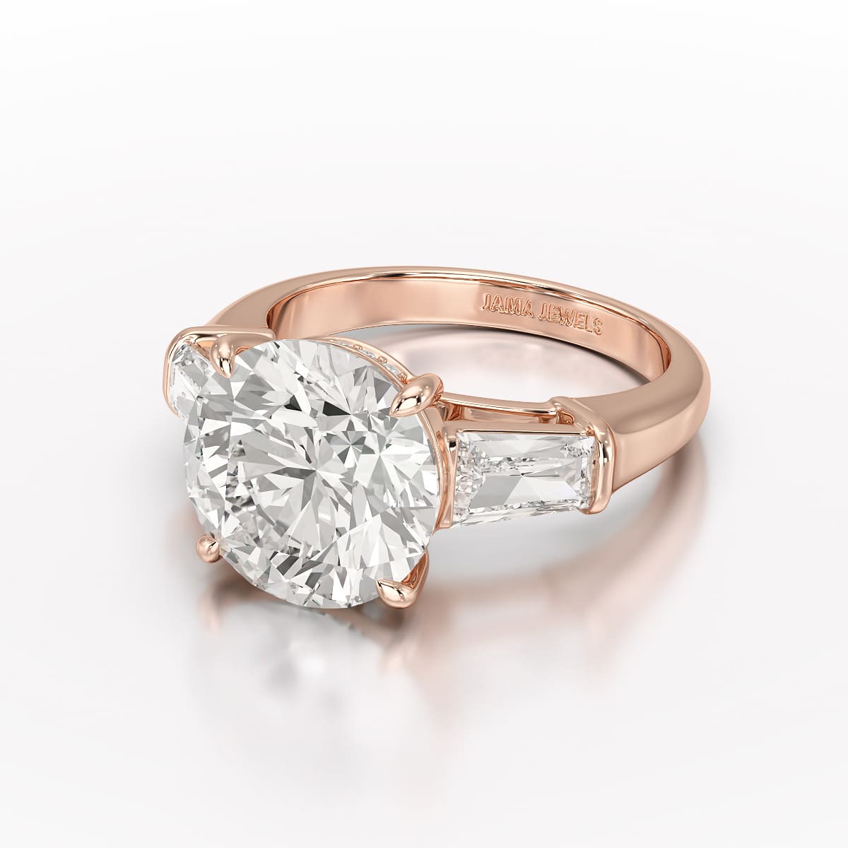 Three Stone Lab Diamond 2.74 CT Wedding Ring - Jama Jewels
