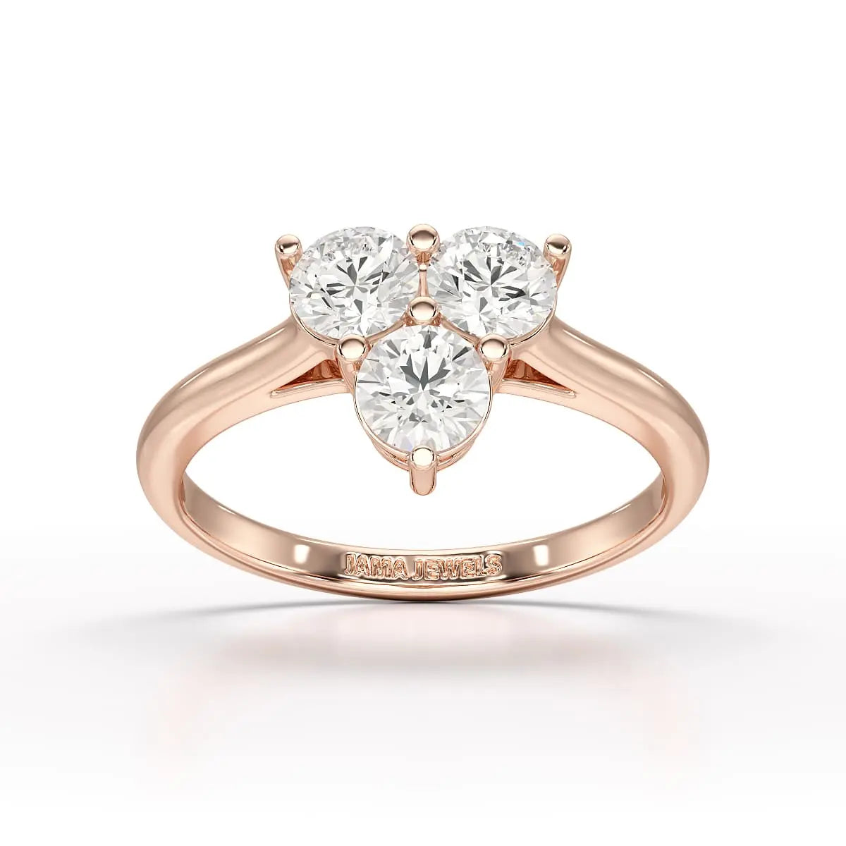 3 Stone Triangle Cut 1.03 CT Lab Diamond Engagement Ring - Jama Jewels
