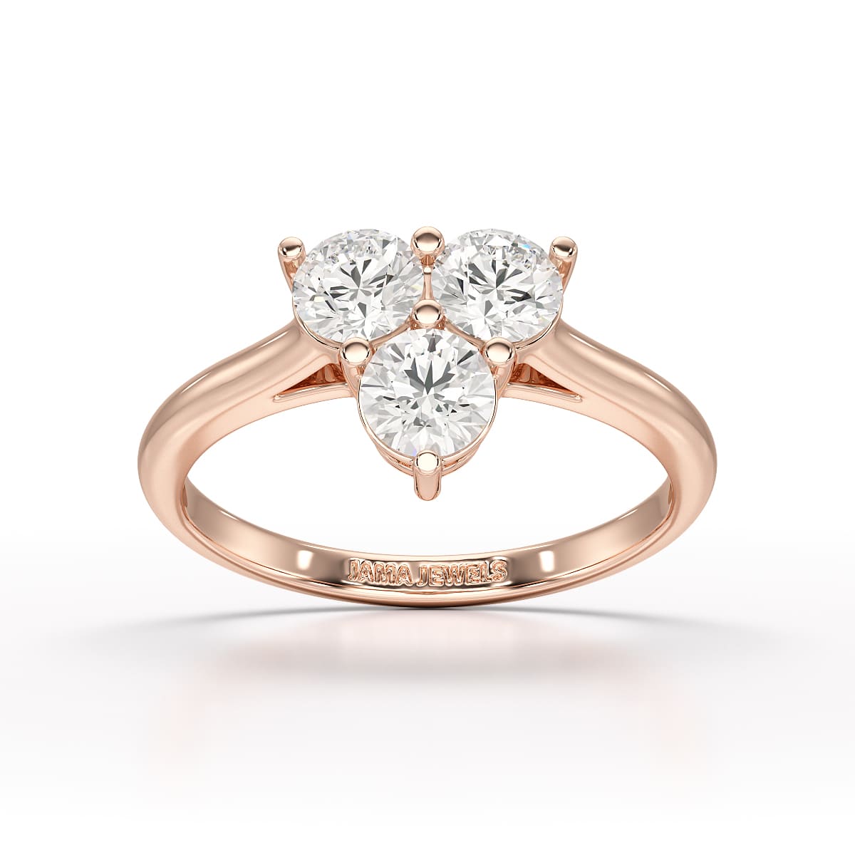 3 Stone Triangle Cut 1.03 CT Lab Diamond Engagement Ring - Jama Jewels