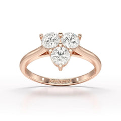 3 Stone Triangle Cut 1.03 CT Lab Diamond Engagement Ring - Jama Jewels