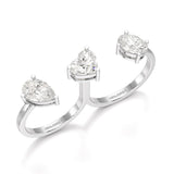 Two Finger Fancy Shape Lab Diamond Ring