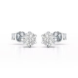 Simple Stud 0.87 CT Round Lab Diamond Earrings - Jama Jewels