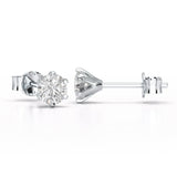 Simple Stud 0.87 CT Round Lab Diamond Earrings - Jama Jewels