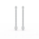 0.89 CT Lab Diamond Dangle Drop Wedding Earrings - Jama Jewels