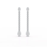 0.89 CT Lab Diamond Dangle Drop Wedding Earrings - Jama Jewels