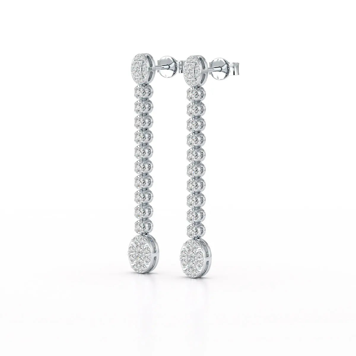 0.89 CT Lab Diamond Dangle Drop Wedding Earrings - Jama Jewels