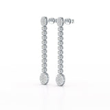 0.89 CT Lab Diamond Dangle Drop Wedding Earrings - Jama Jewels
