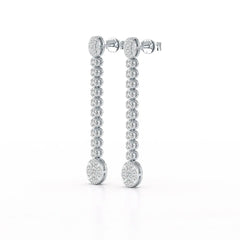 0.89 CT Lab Diamond Dangle Drop Wedding Earrings - Jama Jewels