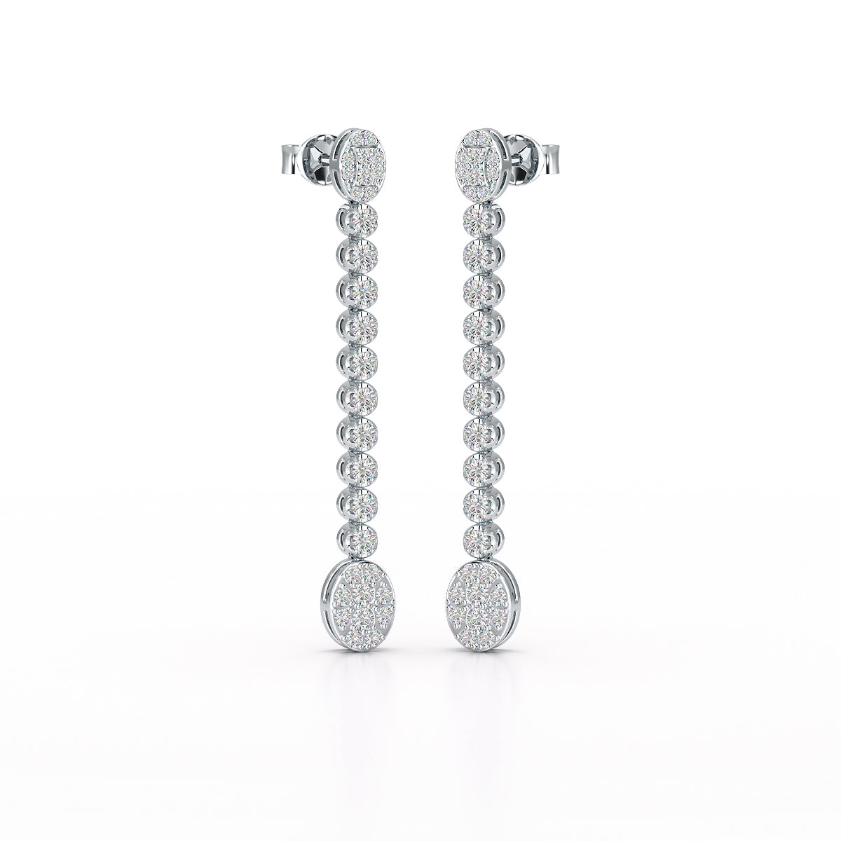 0.89 CT Lab Diamond Dangle Drop Wedding Earrings - Jama Jewels
