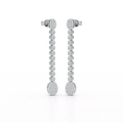 0.89 CT Lab Diamond Dangle Drop Wedding Earrings - Jama Jewels