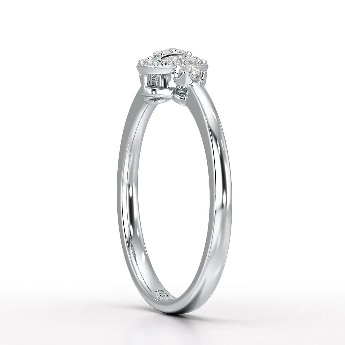 0.13 CT Round White Lab Grown Diamond Ring - Jama Jewels