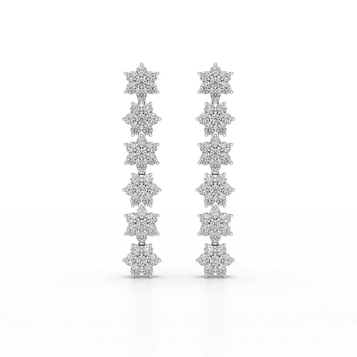 1.35 CT Star Shaped Lab Diamond Dangle Wedding Earrings - Jama Jewels