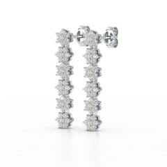 1.35 CT Star Shaped Lab Diamond Dangle Wedding Earrings - Jama Jewels