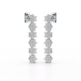 1.35 CT Star Shaped Lab Diamond Dangle Wedding Earrings - Jama Jewels