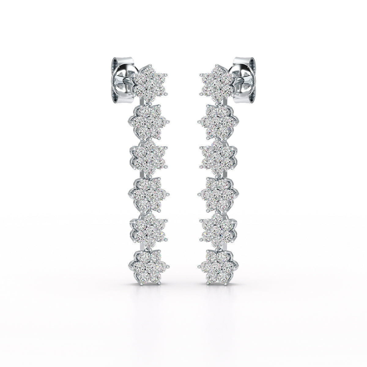 1.35 CT Star Shaped Lab Diamond Dangle Wedding Earrings - Jama Jewels