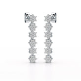 1.35 CT Star Shaped Lab Diamond Dangle Wedding Earrings - Jama Jewels