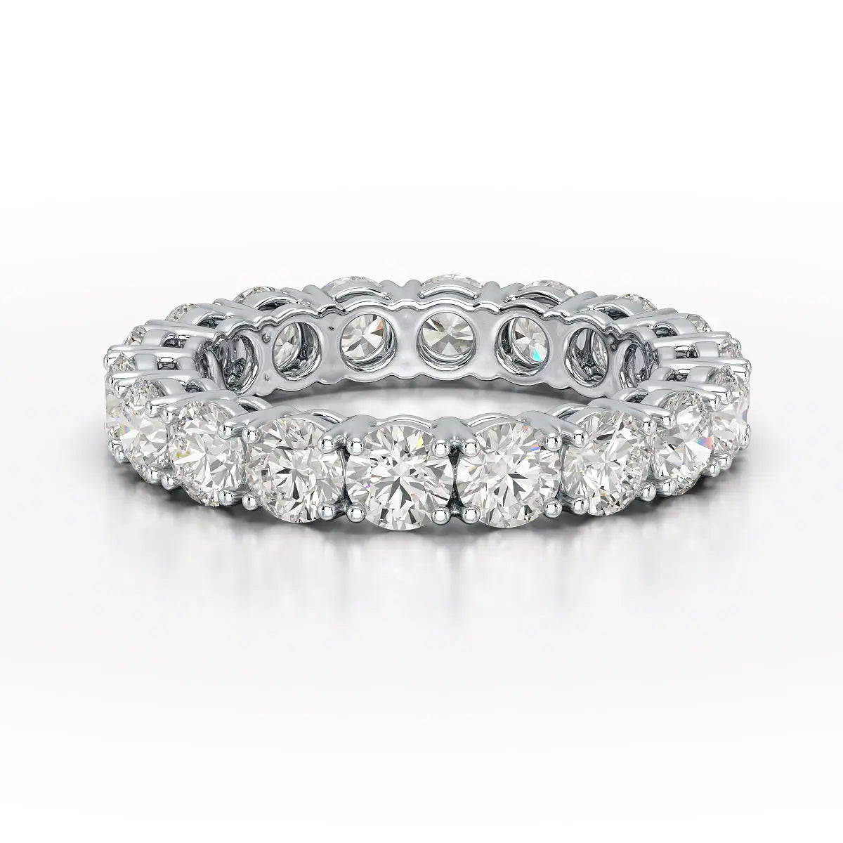3.69 CT Full Classic Round Cut Lab Diamonds Engagement Ring - Jama Jewels