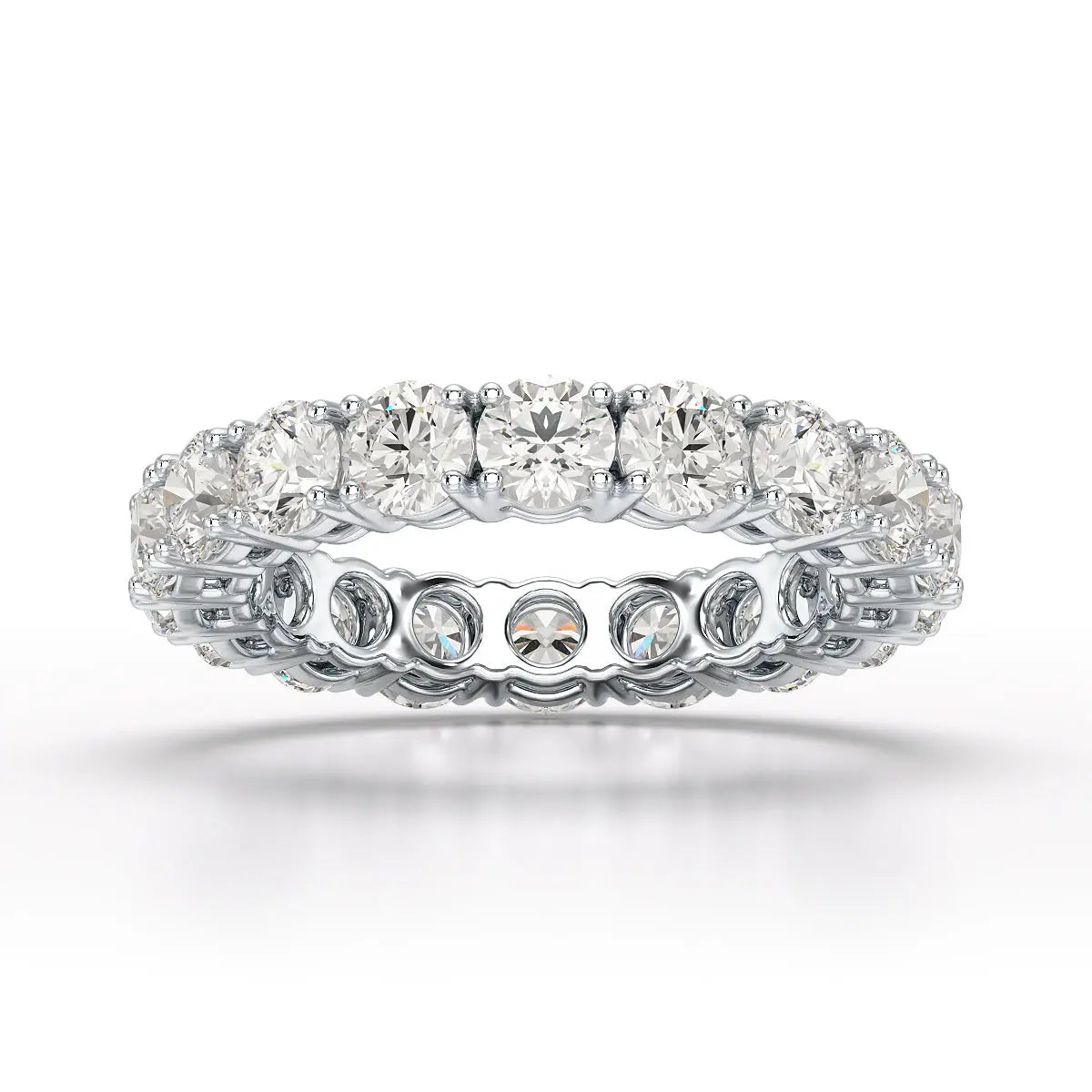 3.69 CT Full Classic Round Cut Lab Diamonds Engagement Ring - Jama Jewels