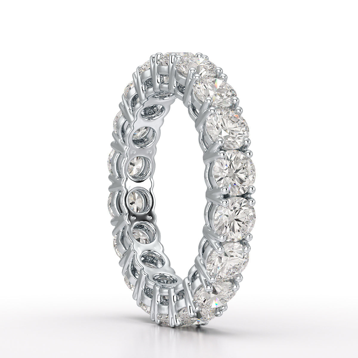 3.69 CT Full Classic Round Cut Lab Diamonds Engagement Ring - Jama Jewels