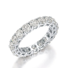 3.69 CT Full Classic Round Cut Lab Diamonds Engagement Ring - Jama Jewels