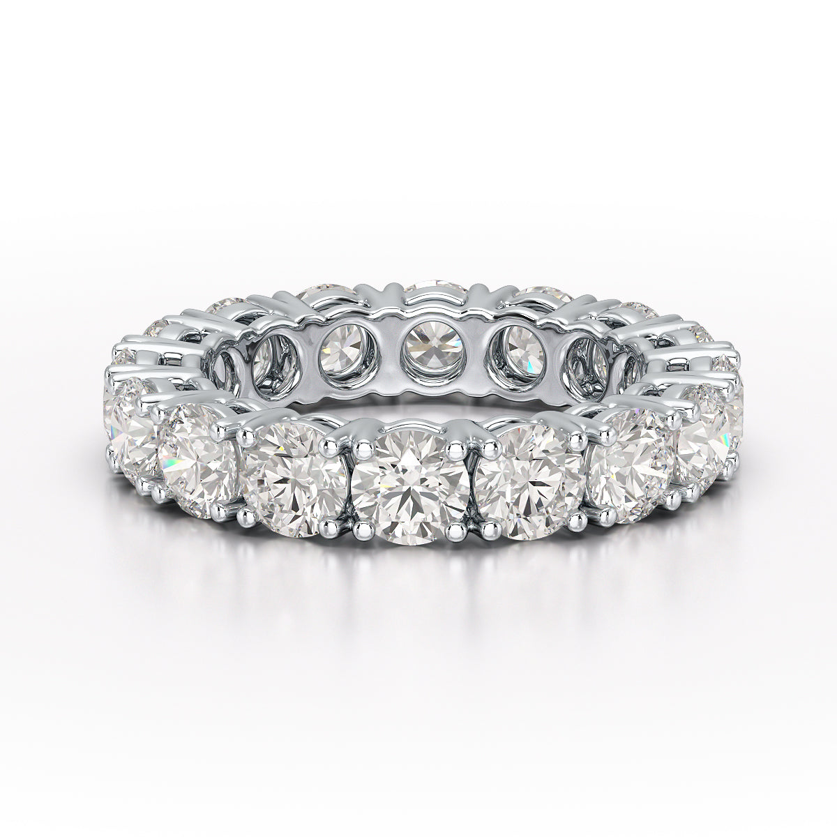 4.06 CT Classic Round Lab Grown Diamonds Engagement Ring - Jama Jewels