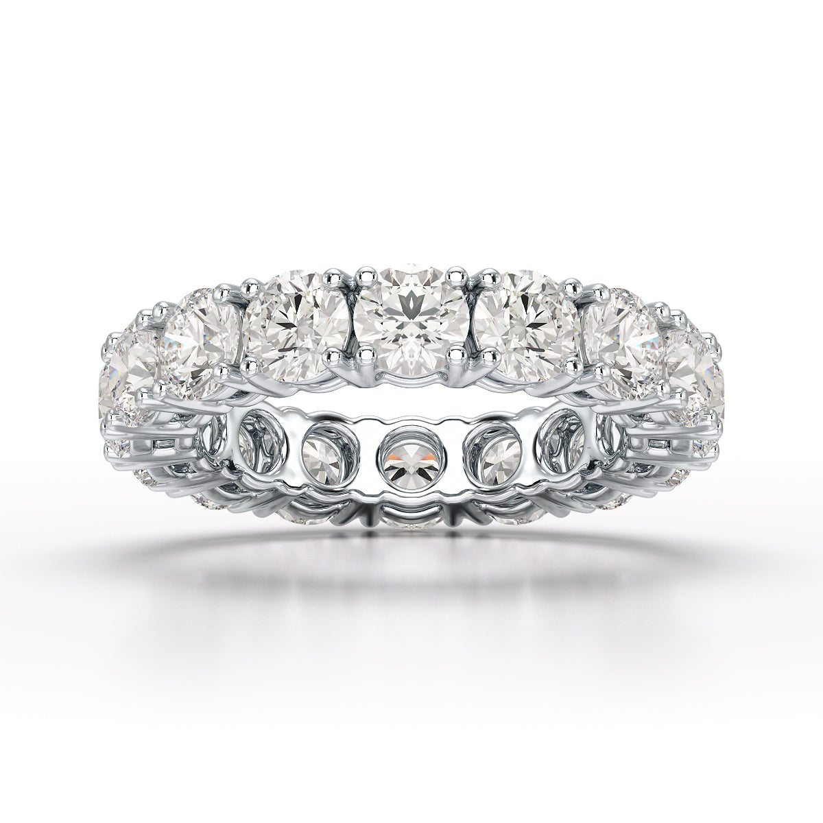 4.06 CT Classic Round Lab Grown Diamonds Engagement Ring - Jama Jewels