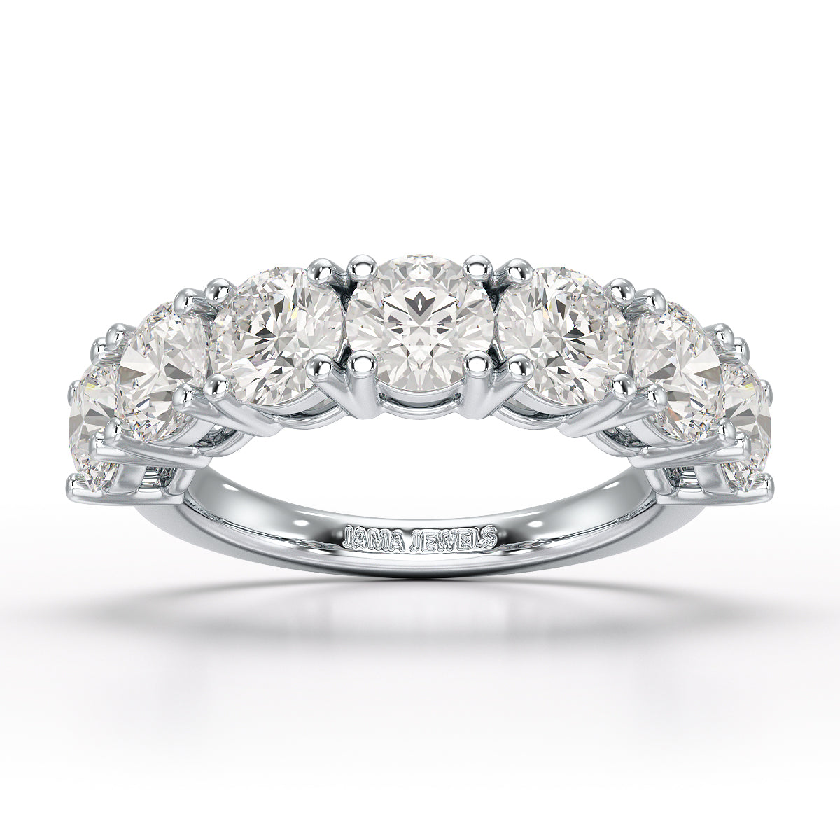 3.6 CT Half Classic Round Lab Diamonds Engagement Ring - Jama Jewels