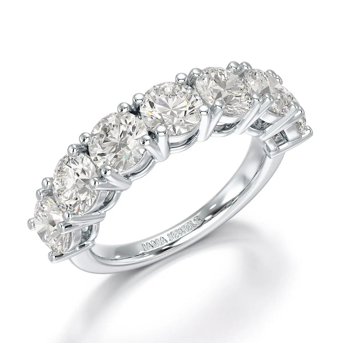 3.6 CT Half Classic Round Lab Diamonds Engagement Ring - Jama Jewels