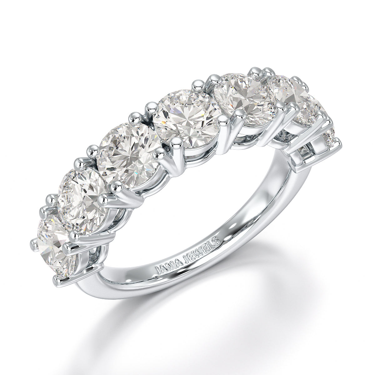 3.6 CT Half Classic Round Lab Diamonds Engagement Ring - Jama Jewels