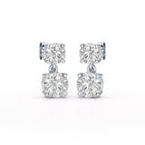 Simple Round Cut 6.34 CT Lab Diamond Drop Earring