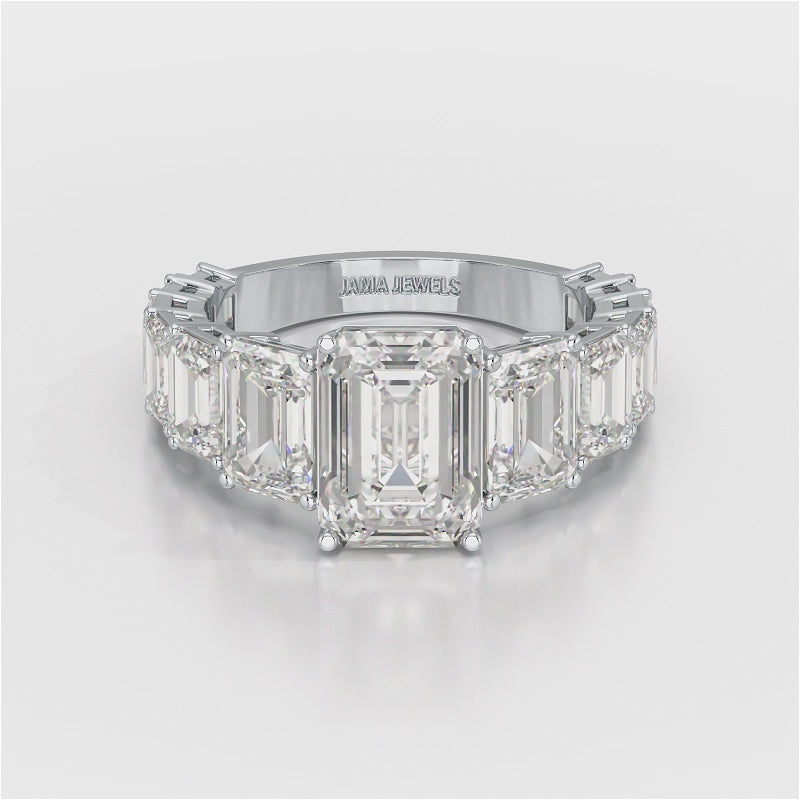 7.6 CT Emerald Shape Lab Diamond Ring