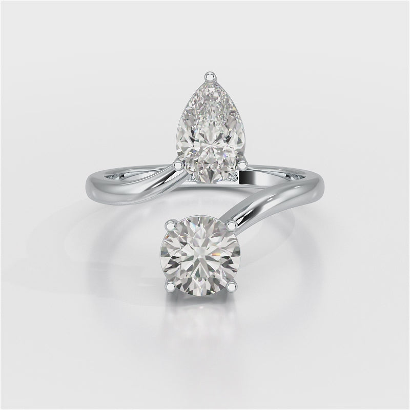 2 CT Pear Cut Lab Diamond Ring