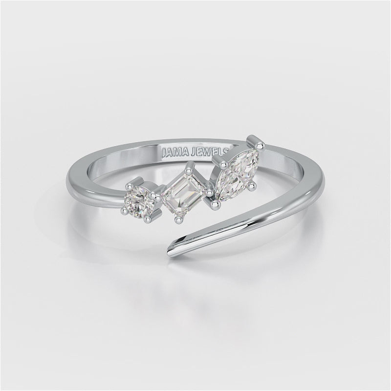 0.2 CT Emerald Cut Lab Diamond Ring