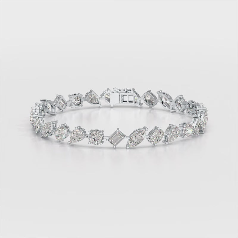 10 CT Multi Shape Lab Diamond Bracelet