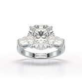 6.56 CT Three Stone Lab Diamond Ring - Jama Jewels