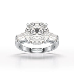 6.56 CT Three Stone Lab Diamond Ring - Jama Jewels