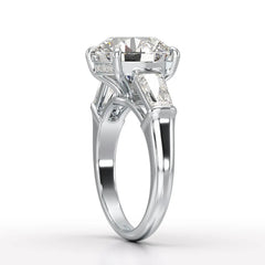6.56 CT Three Stone Lab Diamond Ring - Jama Jewels