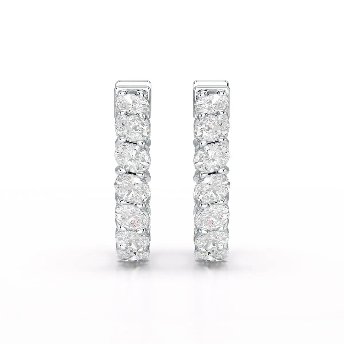 3.9 CT Oval Cut Lab Diamond Hoops Earrings Jama Jewels